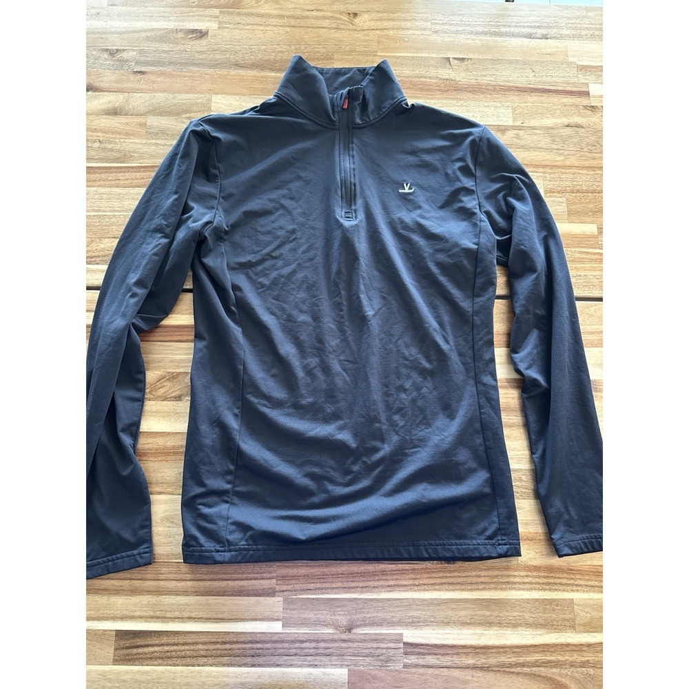 Vaurnet France Women's Medium Black Quarter Zip Performance Fleece Lined Jacket